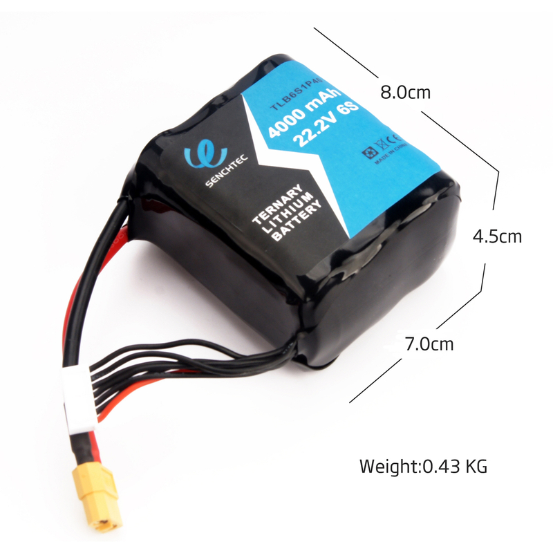 Senchtec 4000 MAh Ternary Lithium Battery Pack 22.2V 6S Powerful Rechargeable Long Range Battery Pack Multicopter Quadcopter Uav Drone Fpv Battery